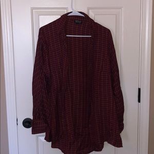 Top shop maroon flannel shirt size US 4